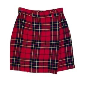 Vintage GAP Red Tartan Mini Wrap Skirt